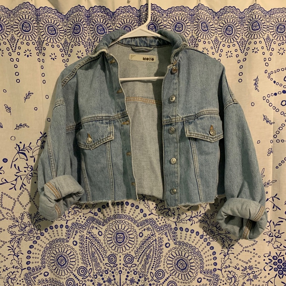 topshop cropped denim jacket